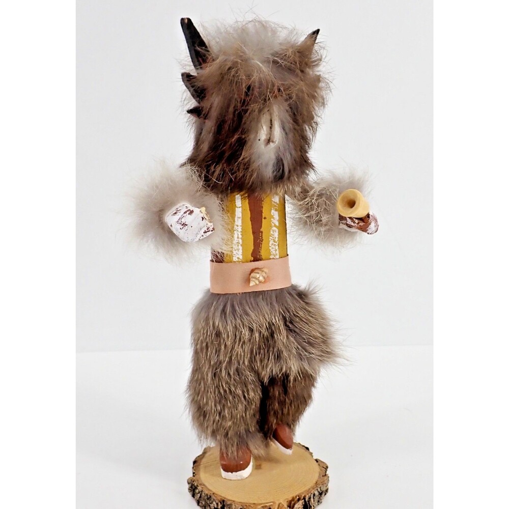 Hopi Kachina Owl Spirit SIGNED "Owl Eram" on Wood Stand "Read"